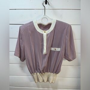 TWENTY SEVEN VINTAGE – Lilac & Cream Blouse – 48
